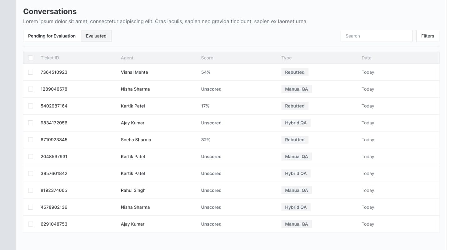 Wireframe — Conversations workspace