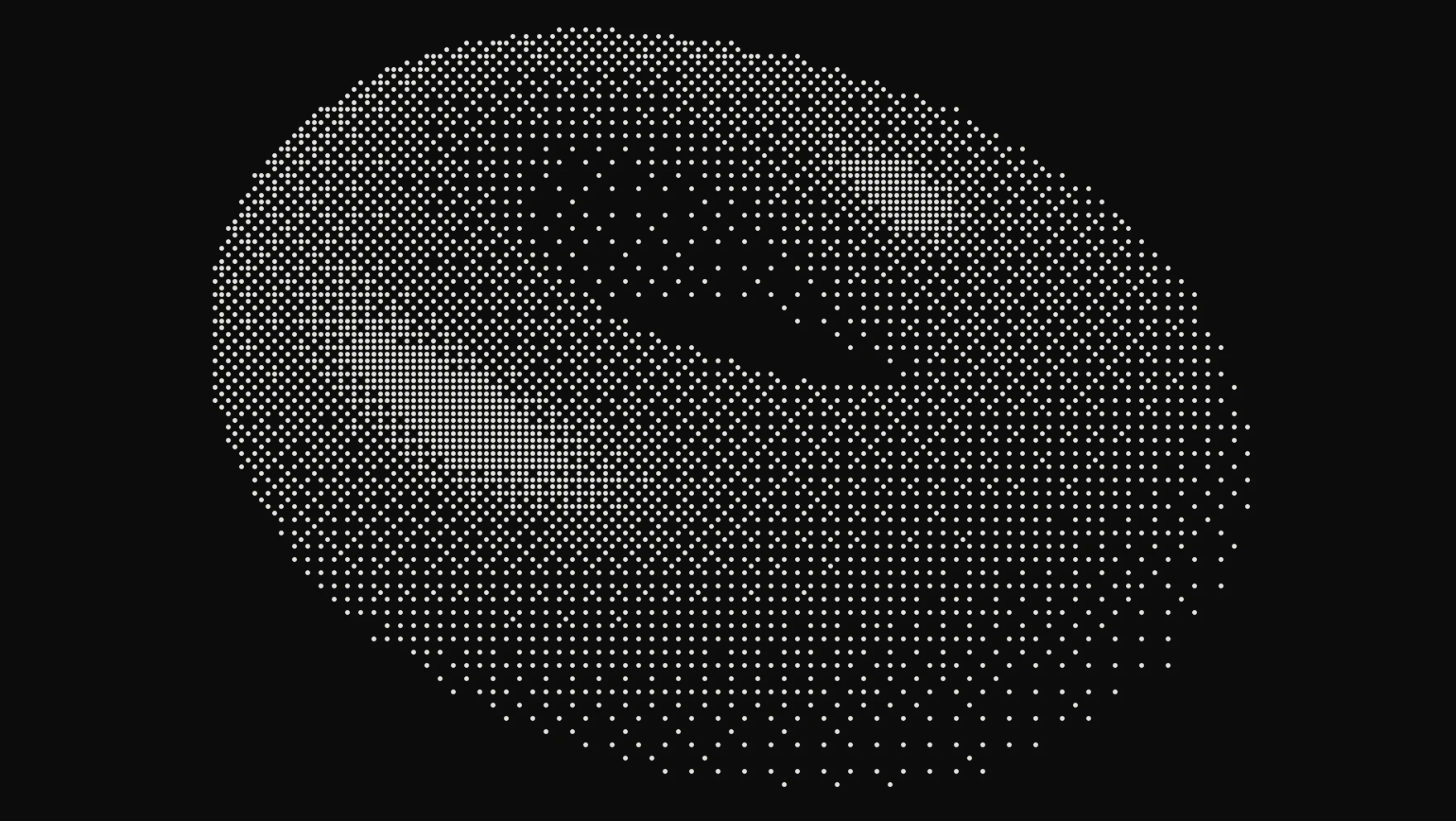 The gradient torus in Braille mode, drawn in fine dots, eight to a character